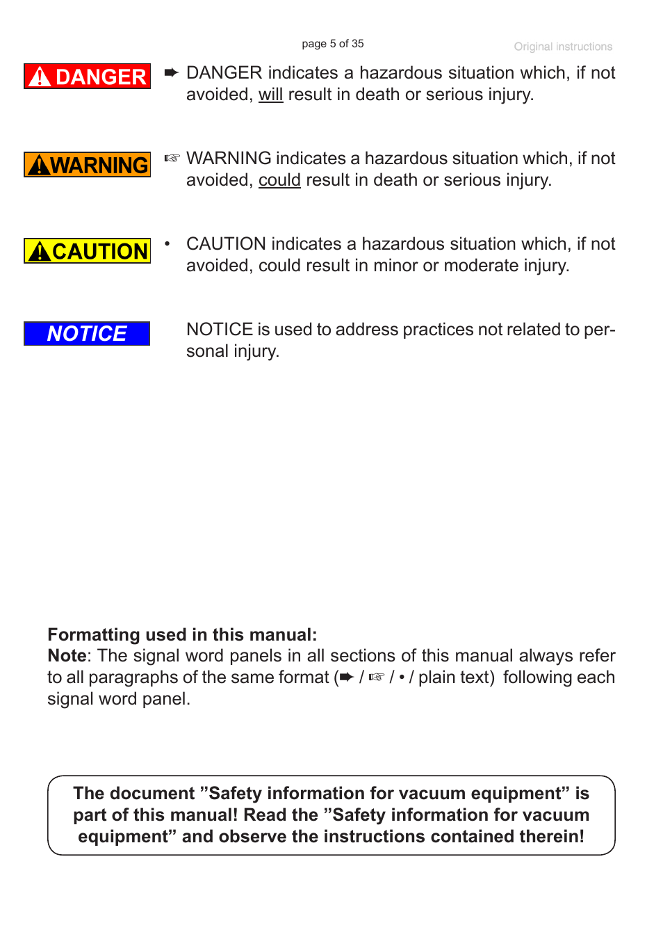 Notice | VACUUBRAND BVC basic G User Manual | Page 5 / 35