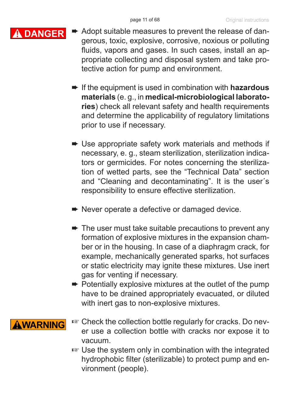 VACUUBRAND BVC professional G User Manual | Page 11 / 68