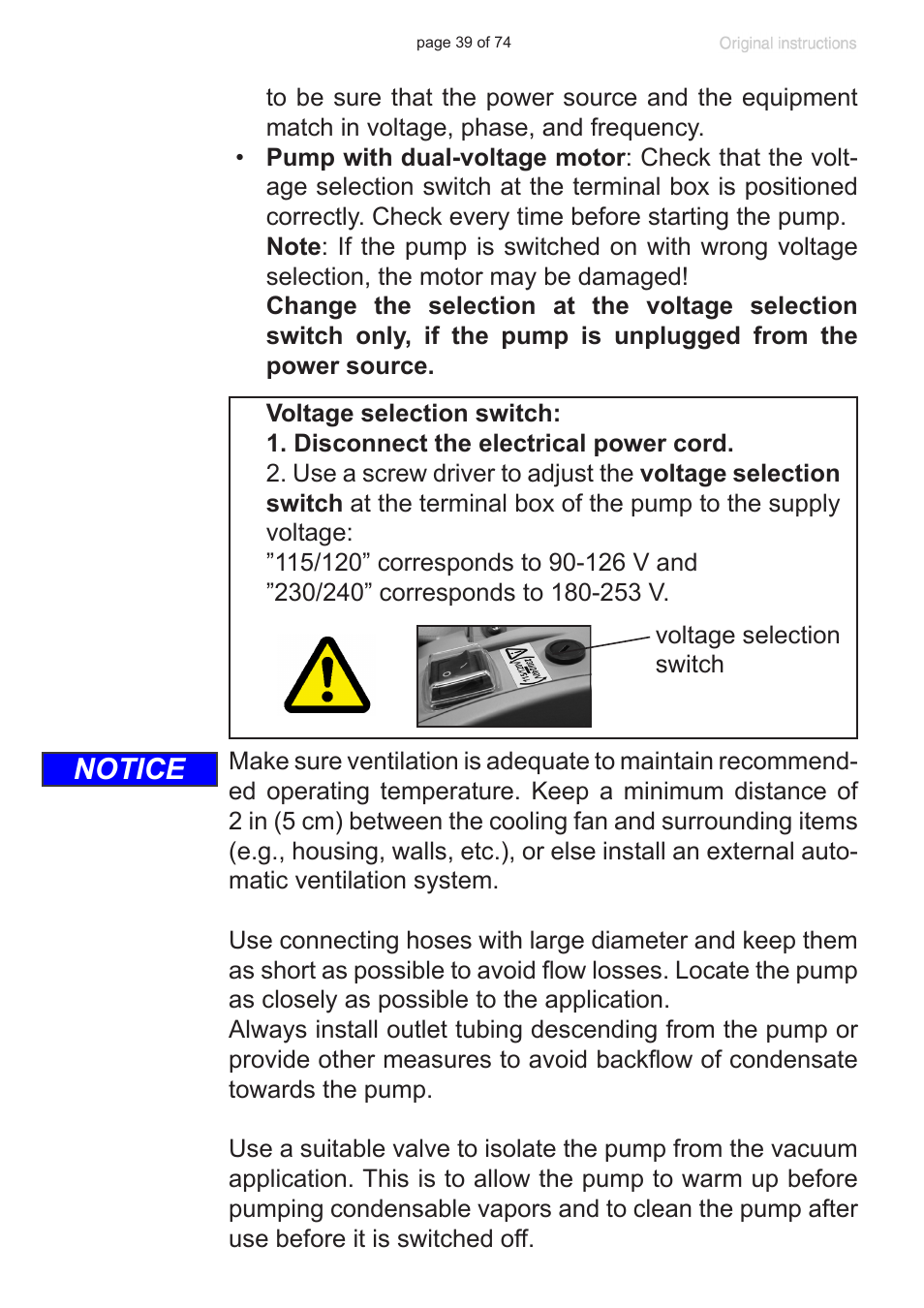 Notice | VACUUBRAND MZ 2C NT +AK+M+D User Manual | Page 39 / 74