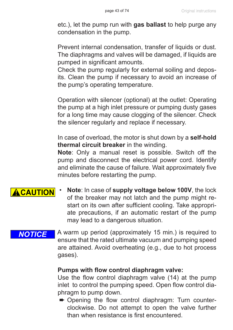 Notice | VACUUBRAND MZ 2C NT +AK+M+D User Manual | Page 43 / 74