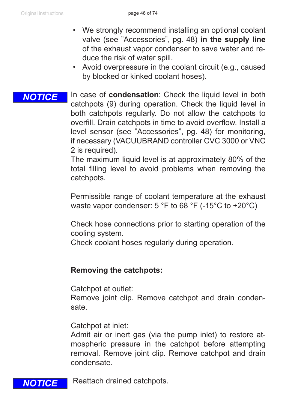 Notice | VACUUBRAND MZ 2C NT +AK+M+D User Manual | Page 46 / 74