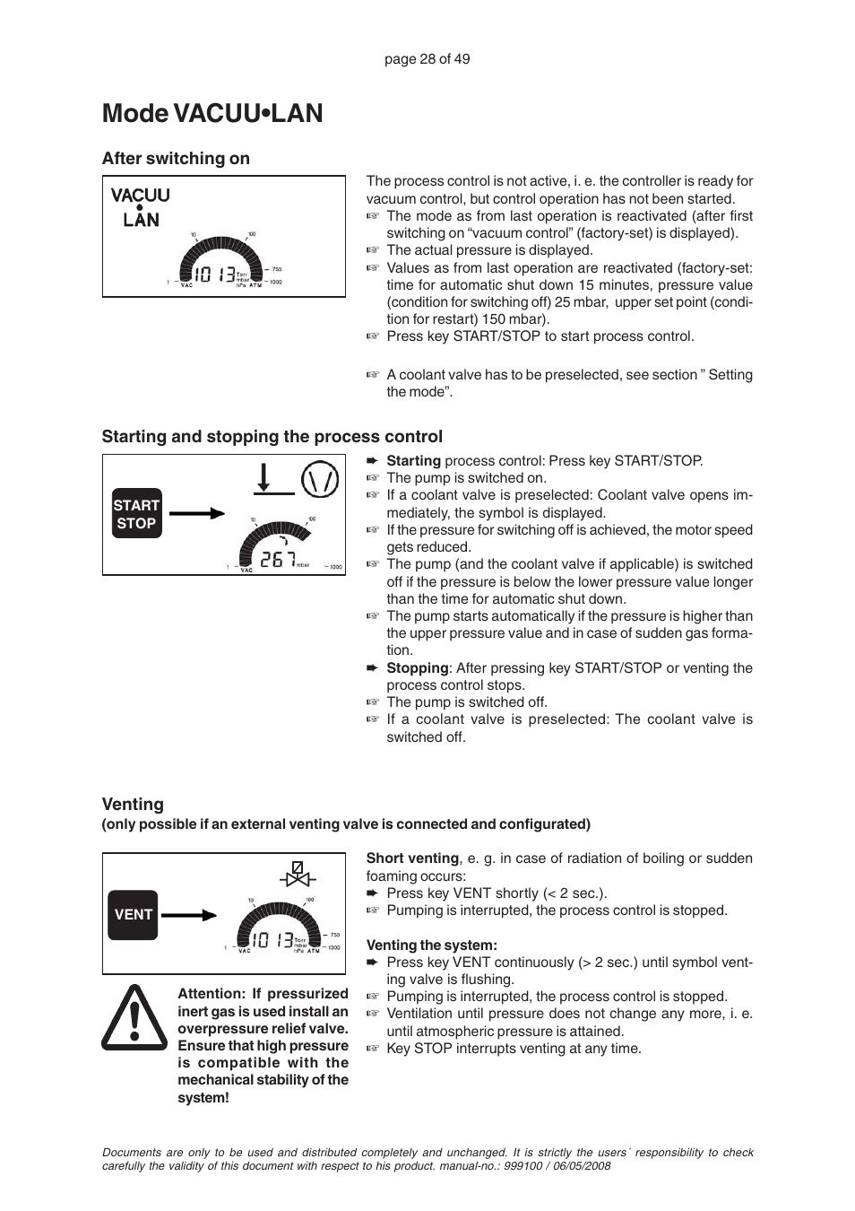 Mode vacuulan, Mode vacuu•lan | VACUUBRAND PC 2001 VARIO User Manual | Page 28 / 49