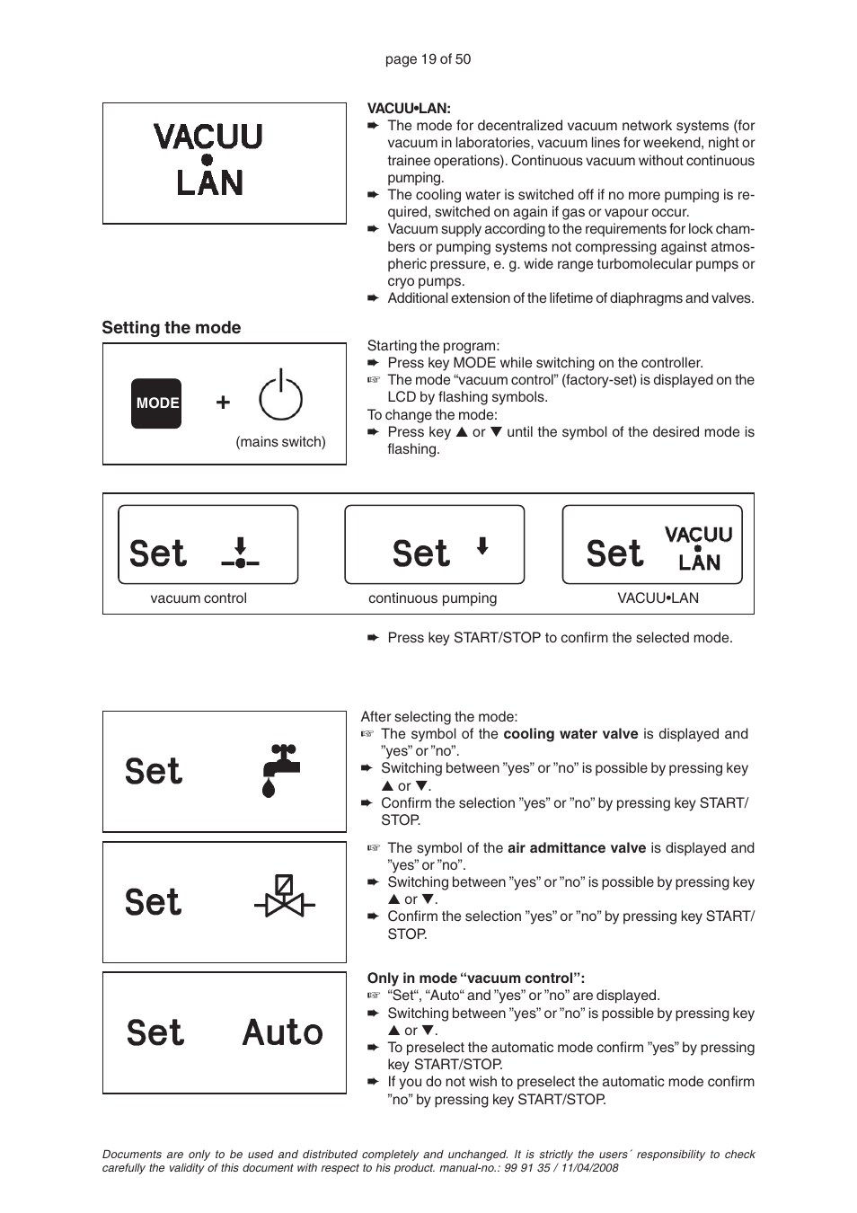 VACUUBRAND PC 2001TE VARIO User Manual | Page 19 / 50