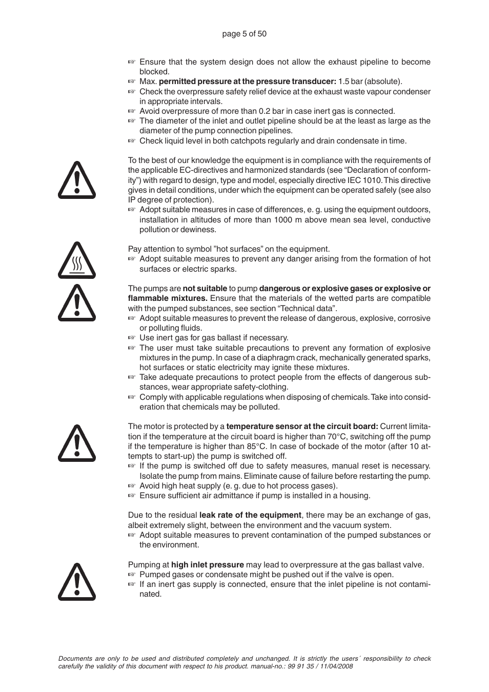 VACUUBRAND PC 2001TE VARIO User Manual | Page 5 / 50