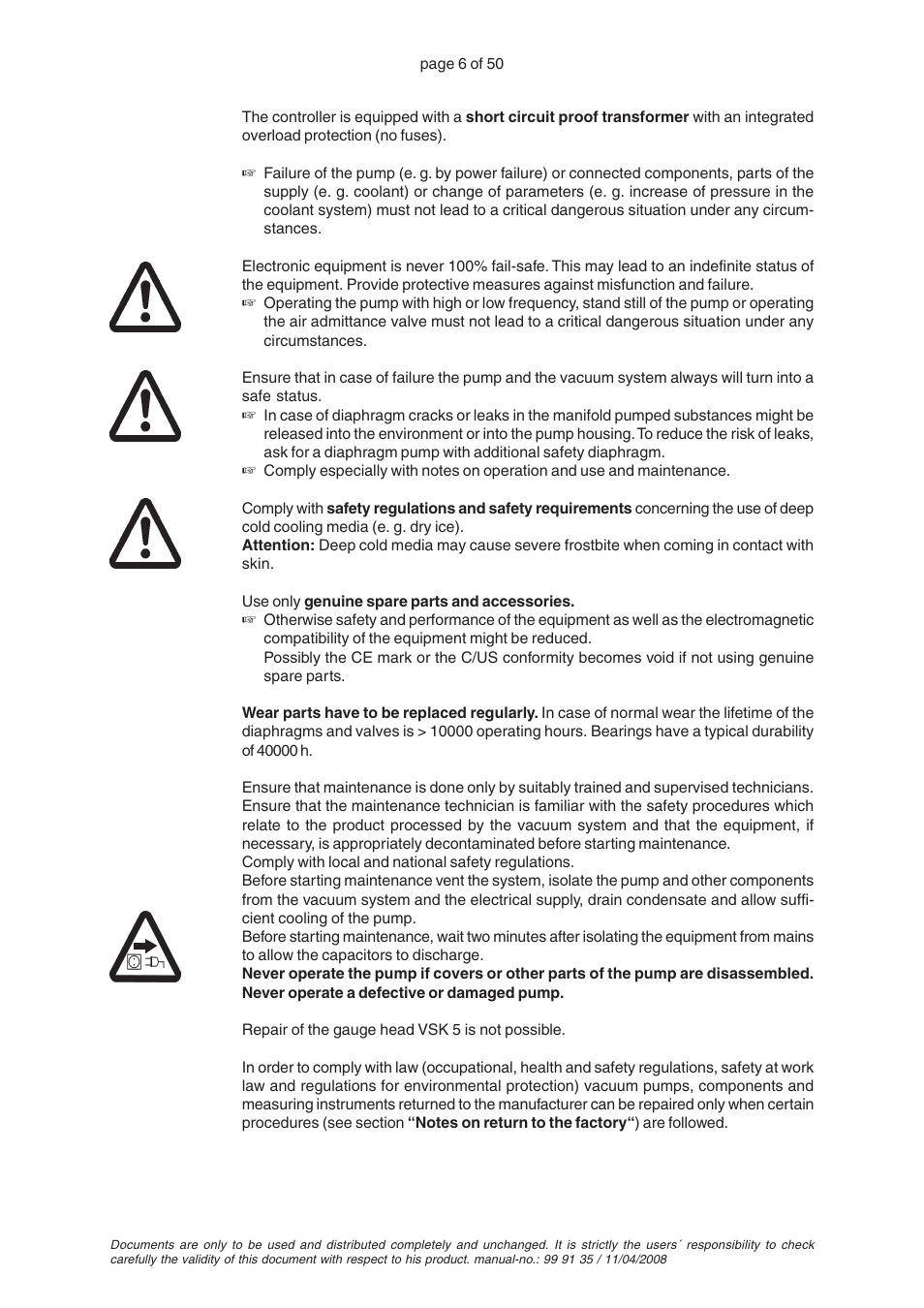 VACUUBRAND PC 2001TE VARIO User Manual | Page 6 / 50