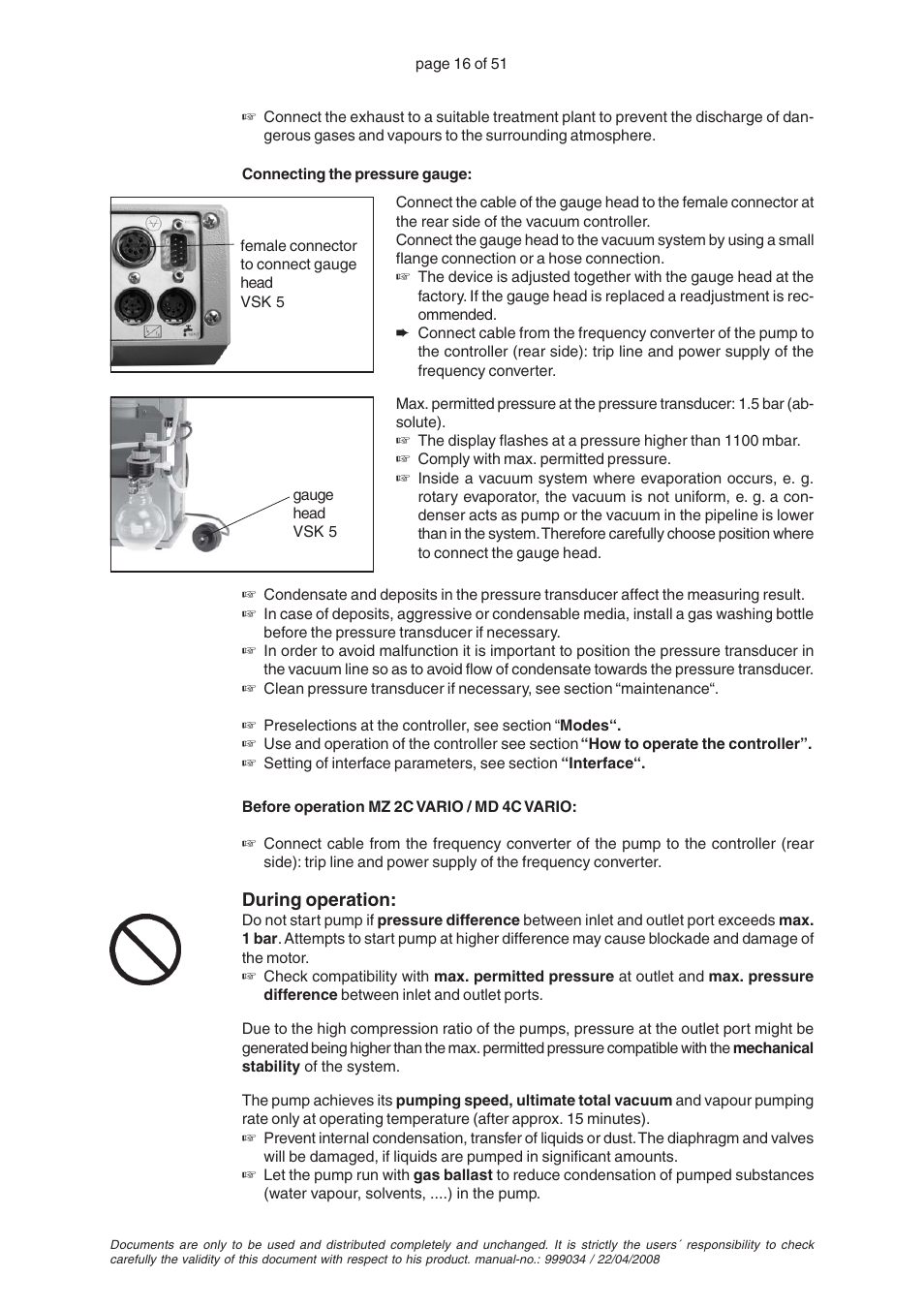 VACUUBRAND MZ 2C VARIO User Manual | Page 16 / 51