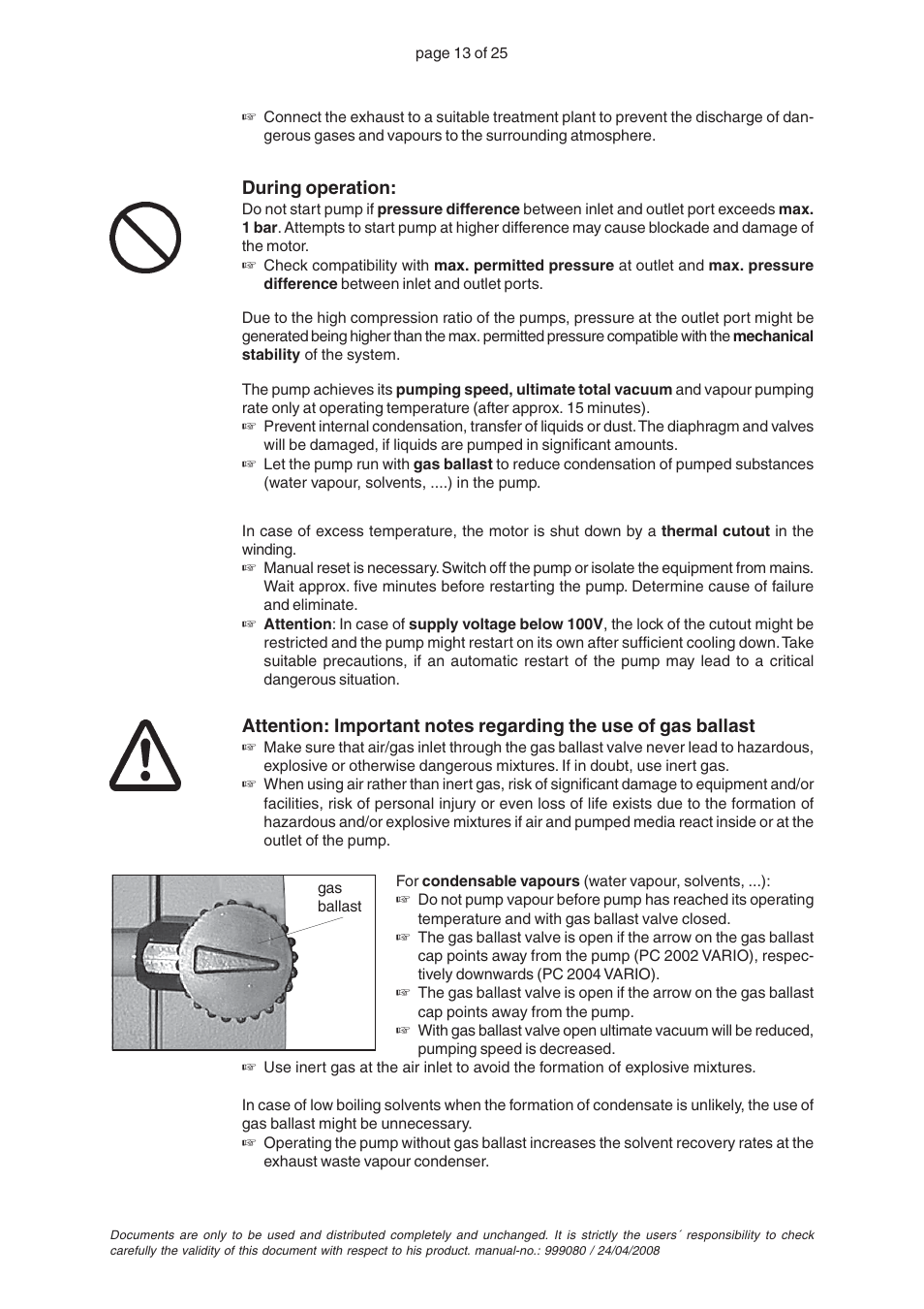 VACUUBRAND PC 2004 VARIO without controller User Manual | Page 13 / 25