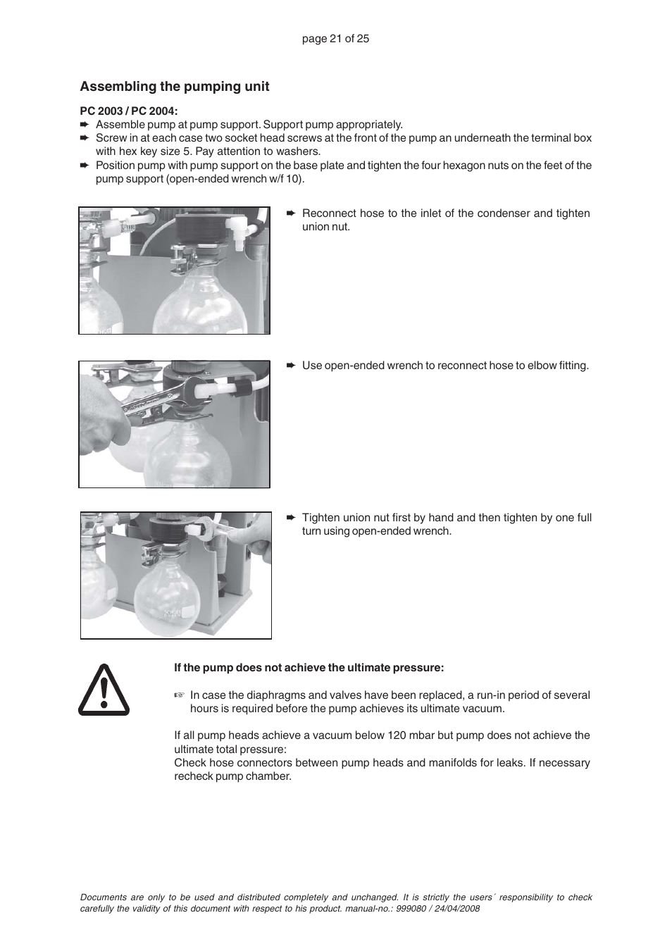 VACUUBRAND PC 2004 VARIO without controller User Manual | Page 21 / 25