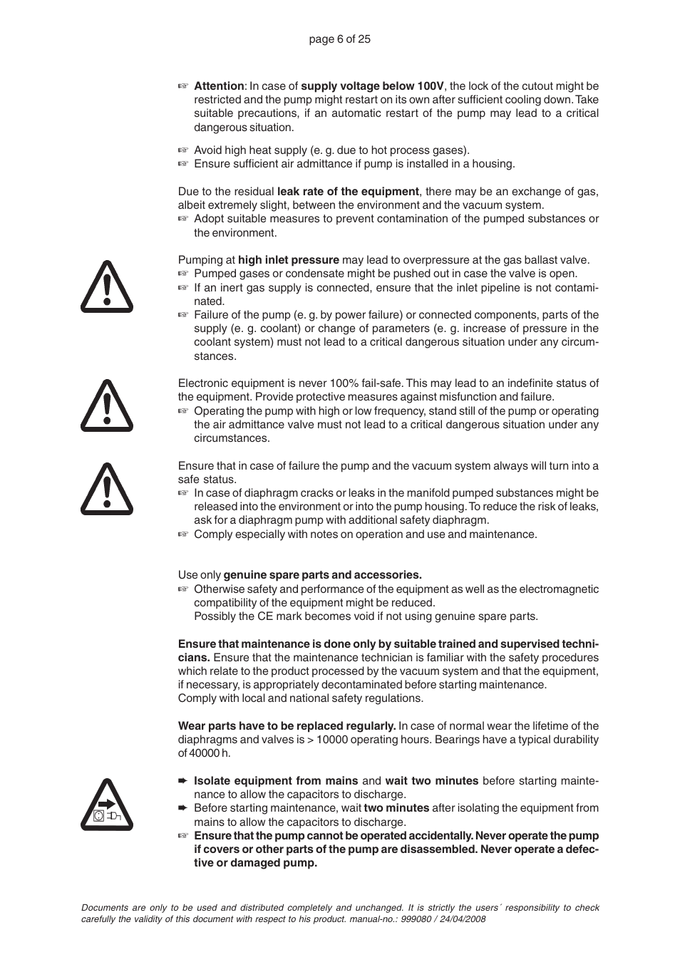 VACUUBRAND PC 2004 VARIO without controller User Manual | Page 6 / 25