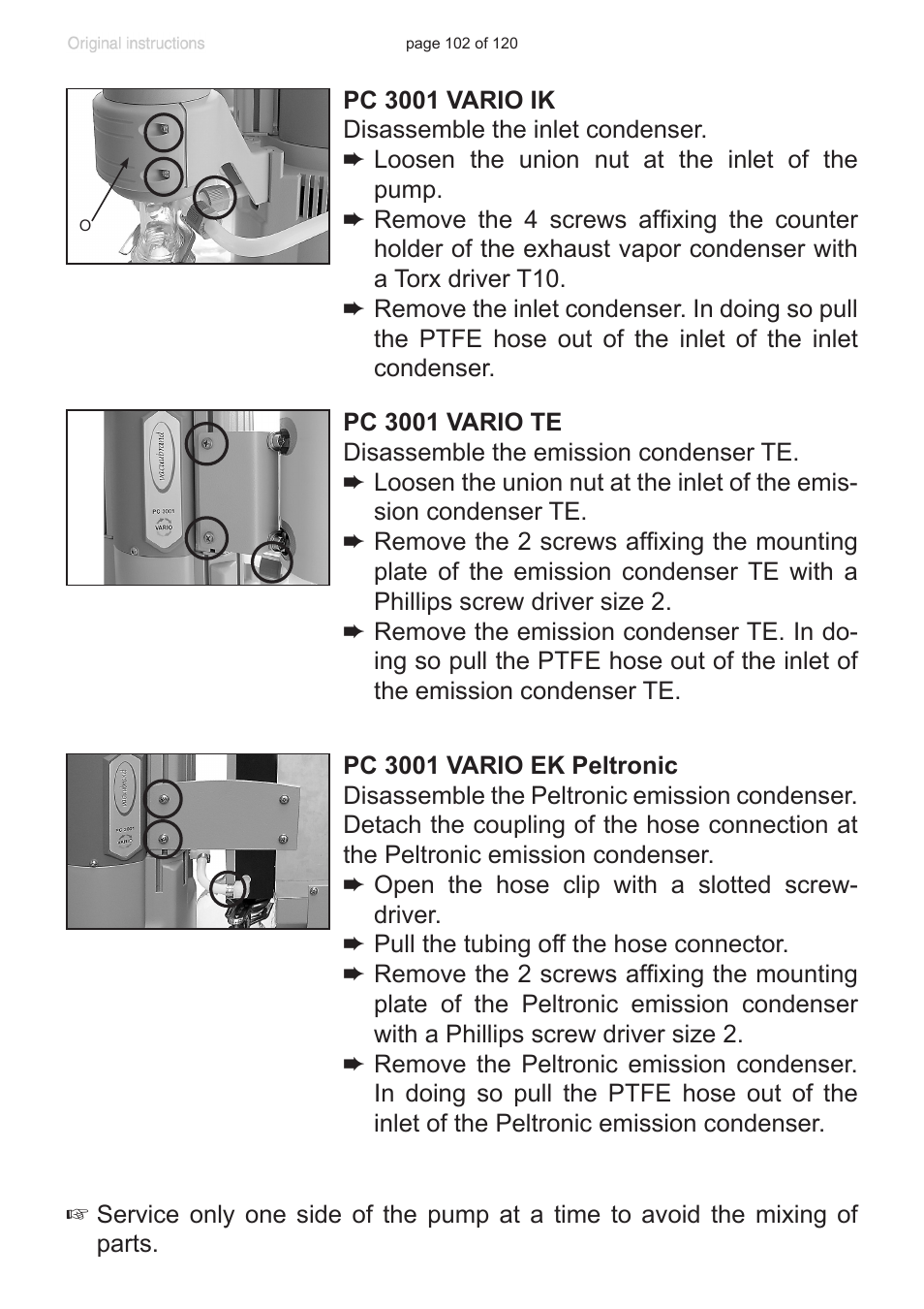 VACUUBRAND PC 3001 VARIO emission condenser Peltronic User Manual | Page 102 / 120