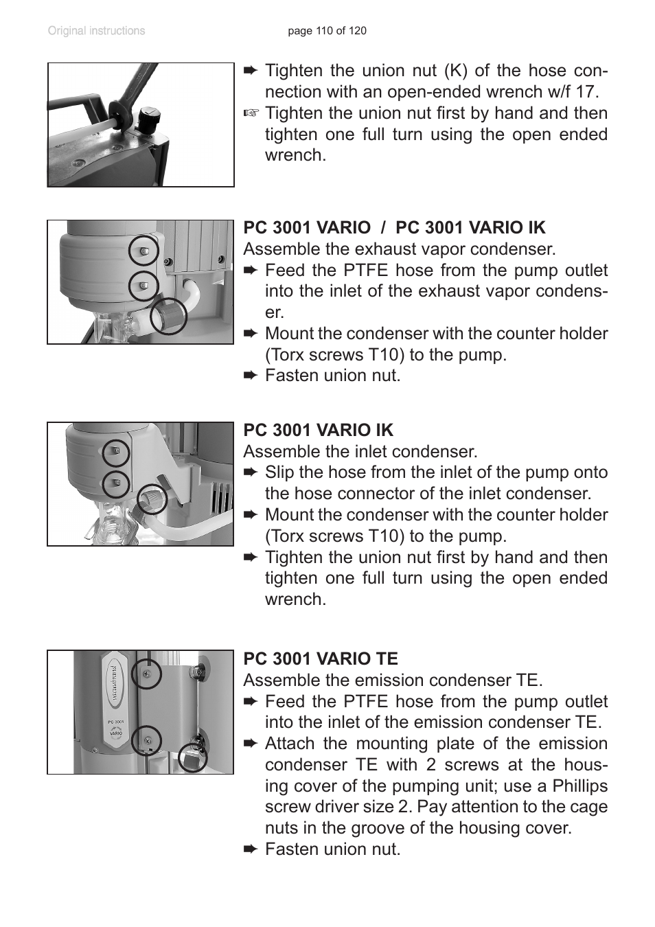 VACUUBRAND PC 3001 VARIO emission condenser Peltronic User Manual | Page 110 / 120