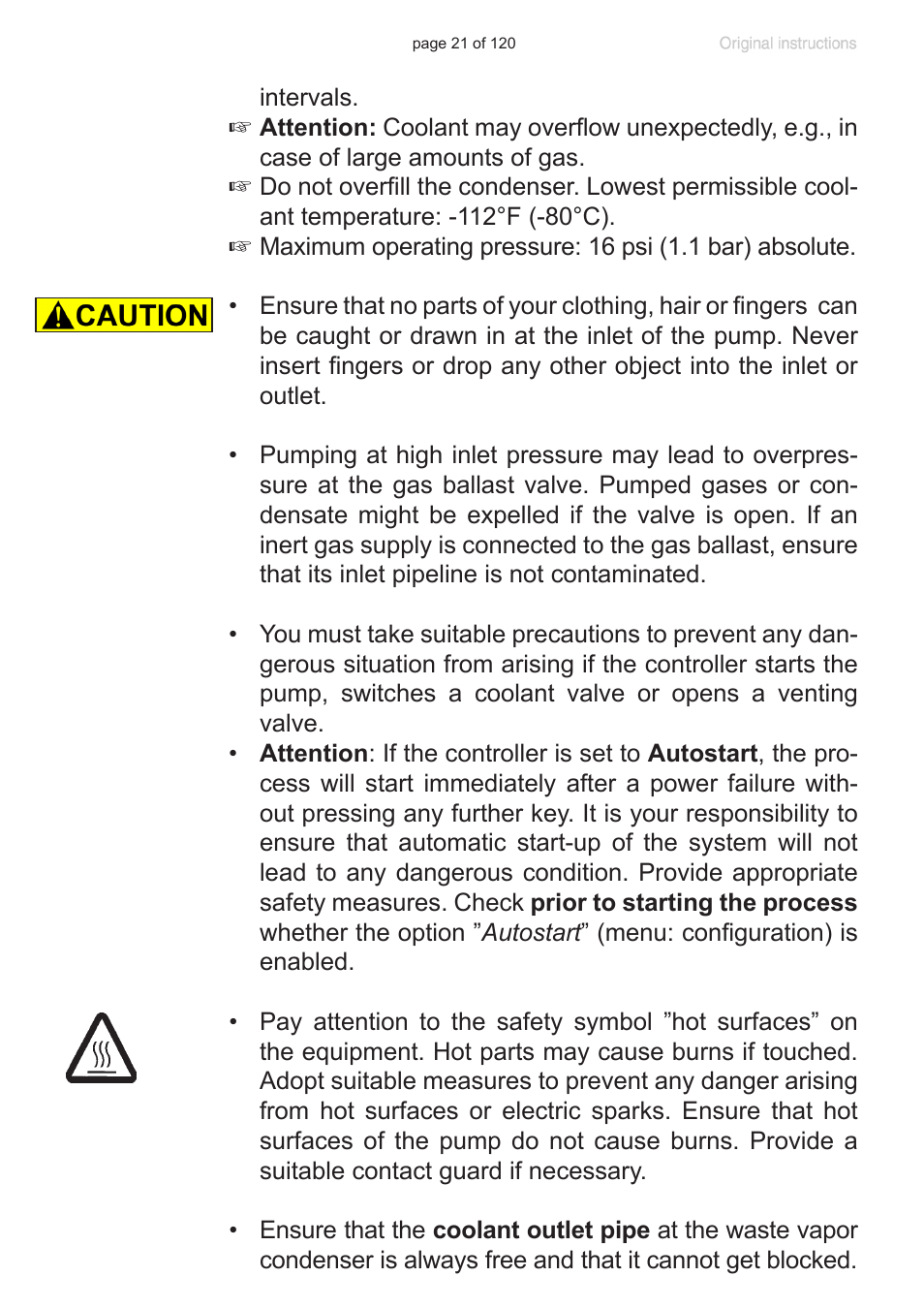 VACUUBRAND PC 3001 VARIO emission condenser Peltronic User Manual | Page 21 / 120