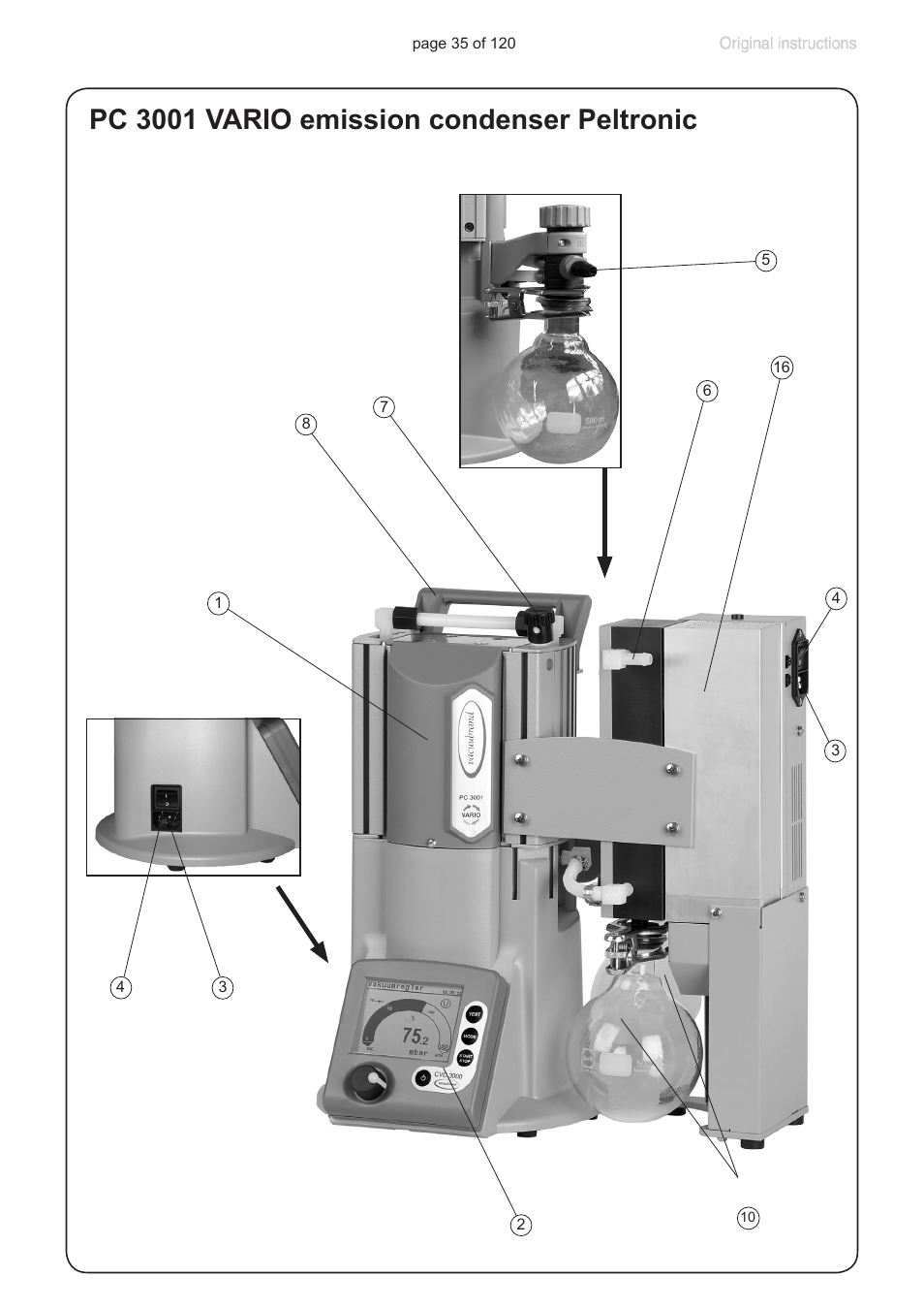 Pc 3001 vario emission condenser peltronic | VACUUBRAND PC 3001 VARIO emission condenser Peltronic User Manual | Page 35 / 120