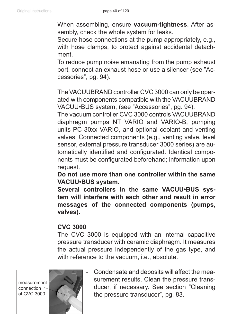 VACUUBRAND PC 3001 VARIO emission condenser Peltronic User Manual | Page 40 / 120