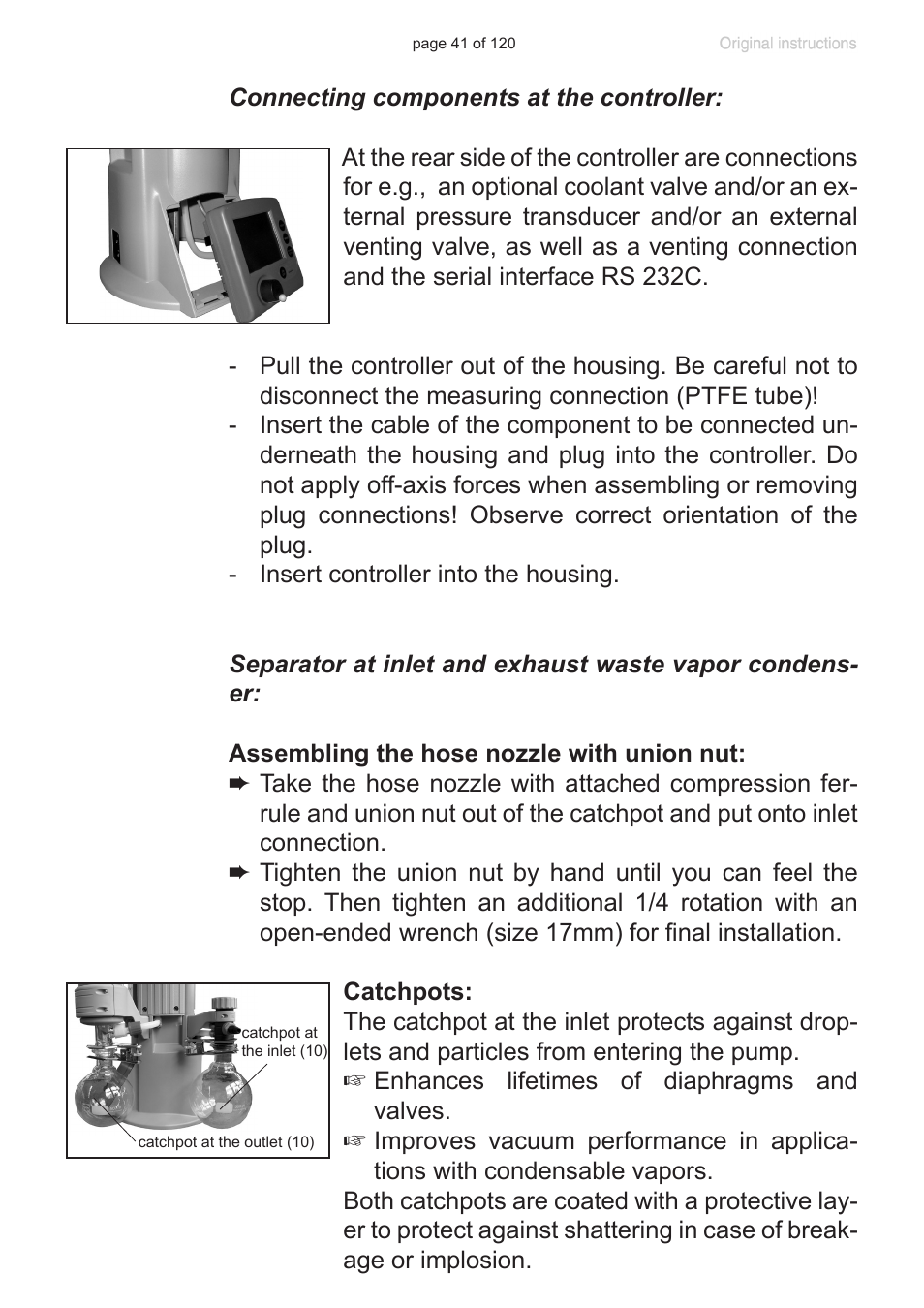 VACUUBRAND PC 3001 VARIO emission condenser Peltronic User Manual | Page 41 / 120