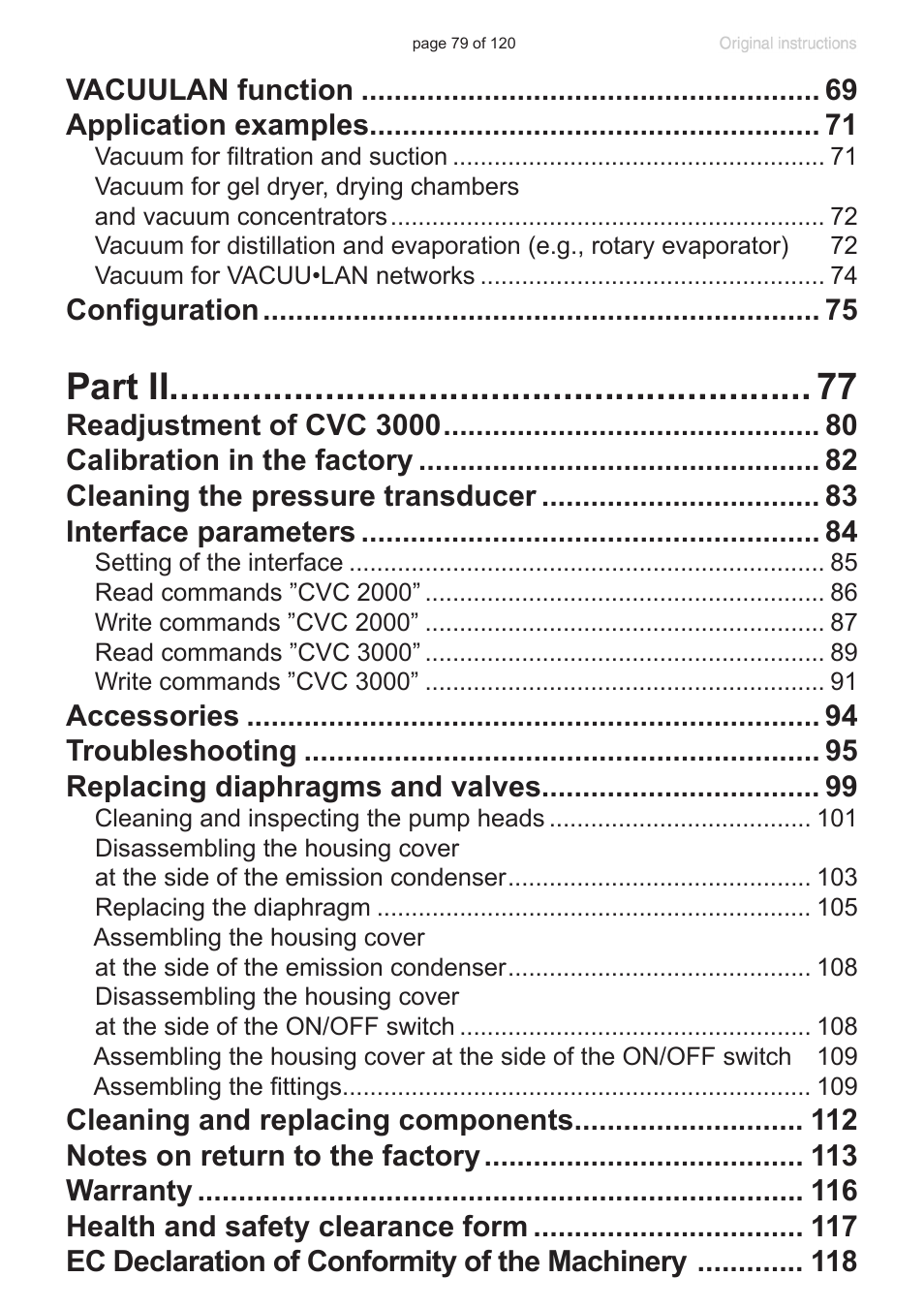 Part ii | VACUUBRAND PC 3001 VARIO emission condenser Peltronic User Manual | Page 79 / 120