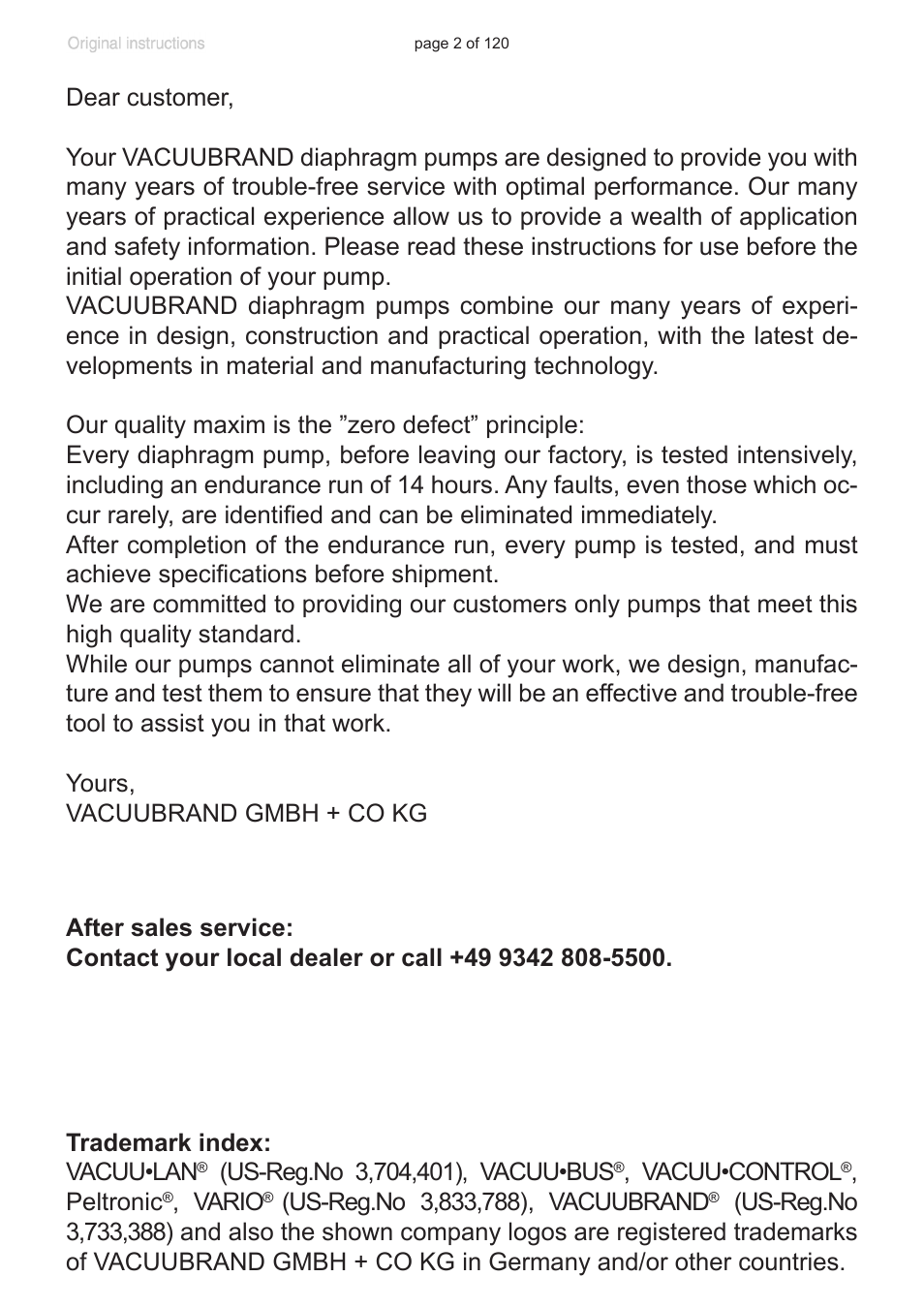 VACUUBRAND PC 3001 VARIOpro emission condenser Peltronic User Manual | Page 2 / 120