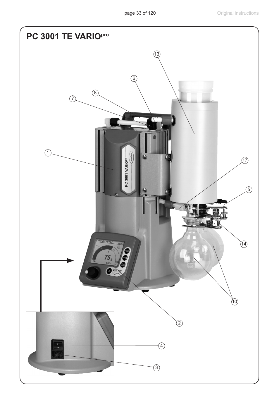 Pc 3001 te vario | VACUUBRAND PC 3001 VARIOpro emission condenser Peltronic User Manual | Page 33 / 120