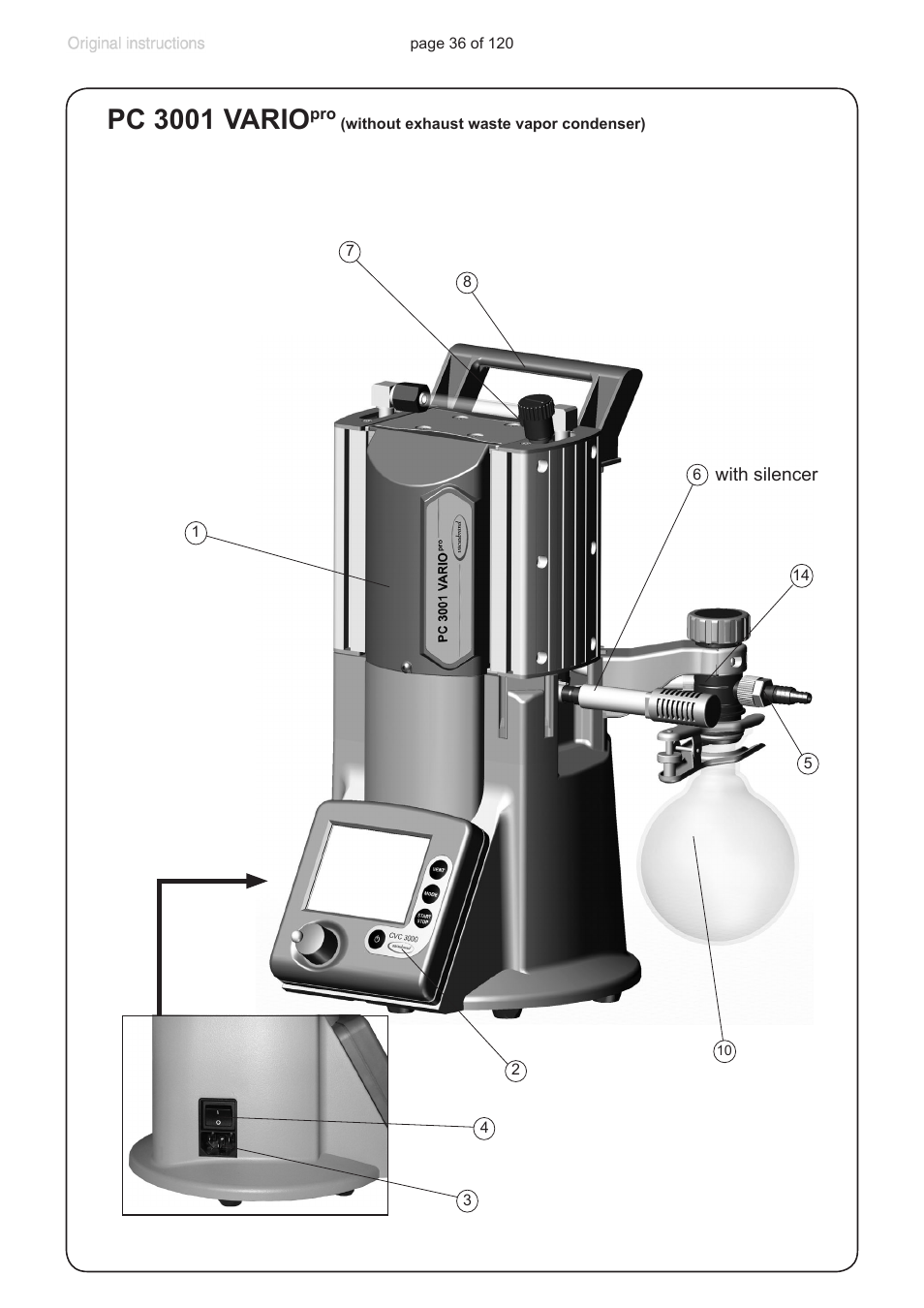 Pc 3001 vario | VACUUBRAND PC 3001 VARIOpro emission condenser Peltronic User Manual | Page 36 / 120