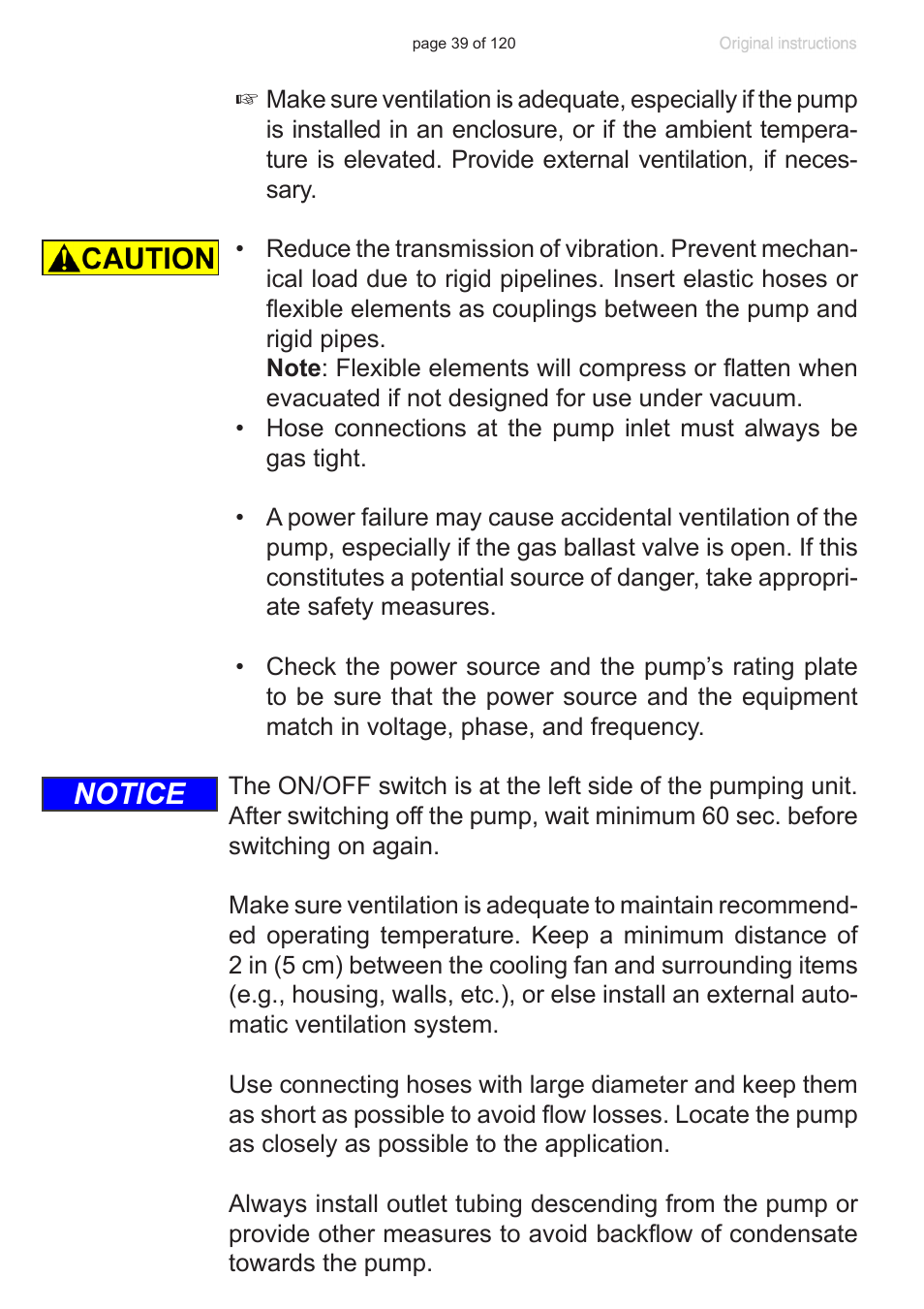 Notice | VACUUBRAND PC 3001 VARIOpro emission condenser Peltronic User Manual | Page 39 / 120