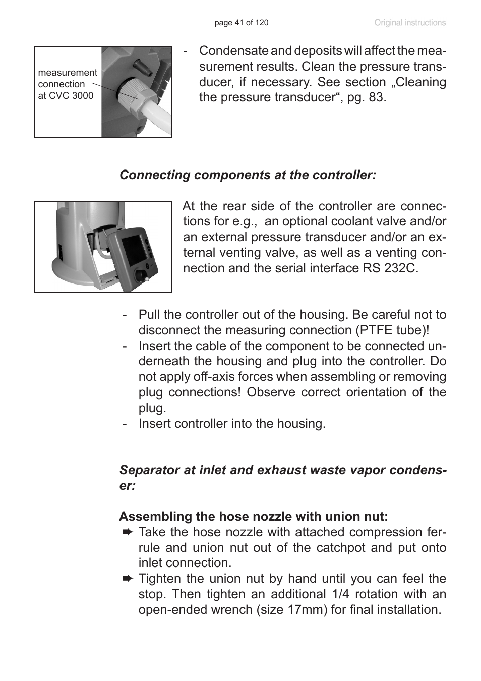 VACUUBRAND PC 3001 VARIOpro emission condenser Peltronic User Manual | Page 41 / 120