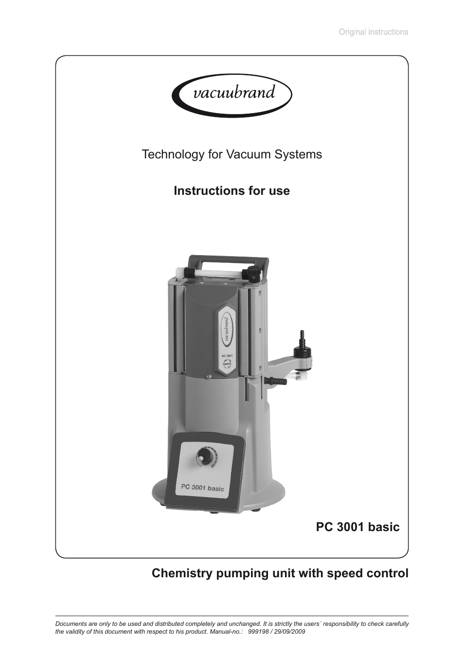 VACUUBRAND PC 3001 basic User Manual | 27 pages