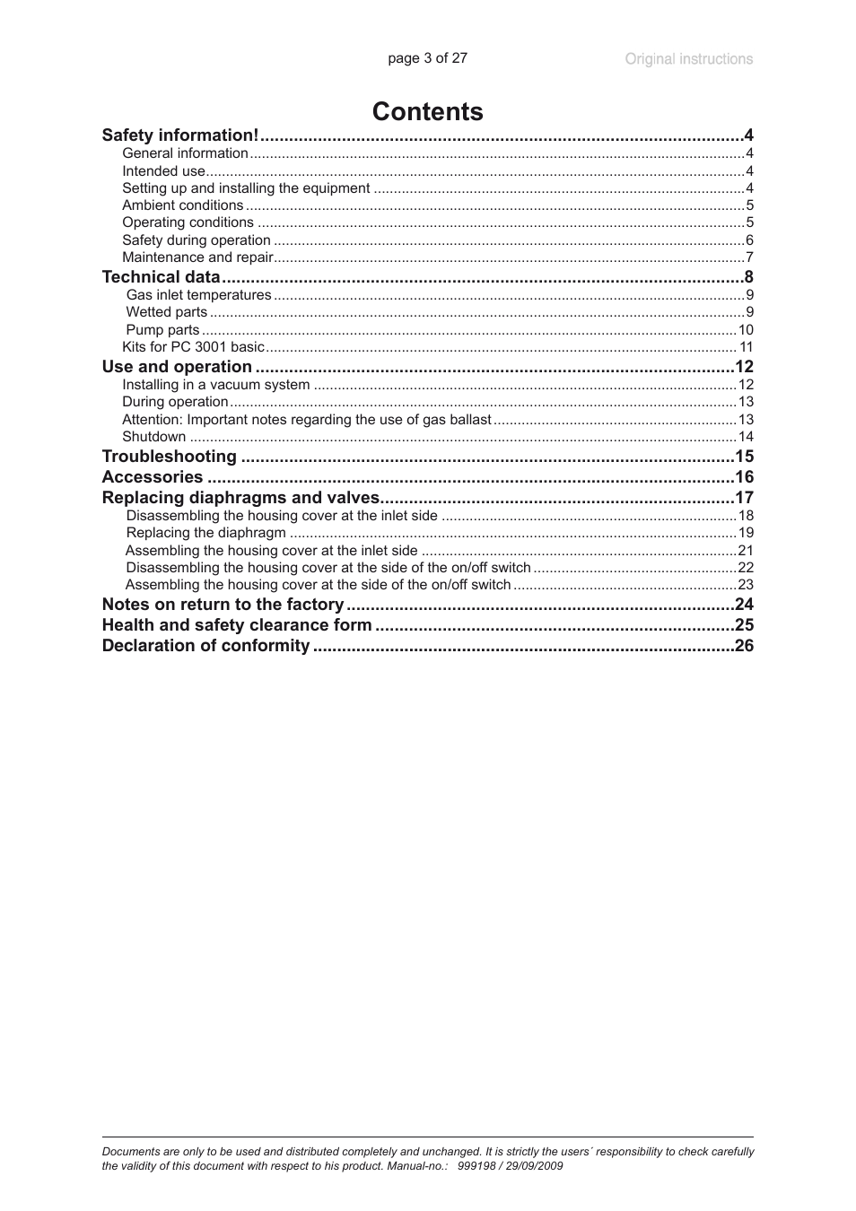 VACUUBRAND PC 3001 basic User Manual | Page 3 / 27