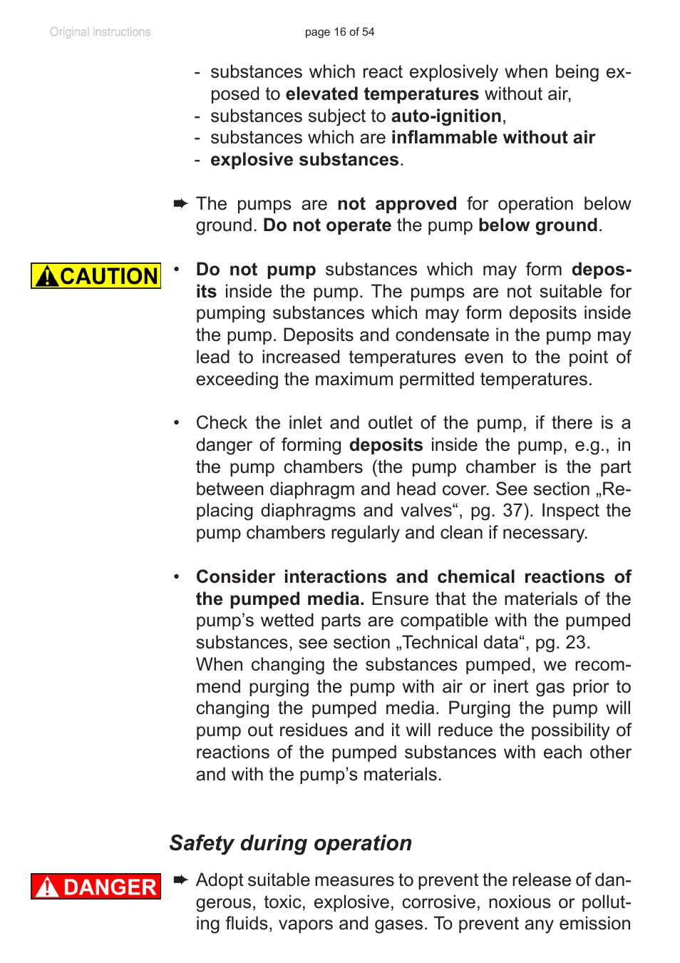 Safety during operation | VACUUBRAND PC 3001 basic pro User Manual | Page 16 / 54