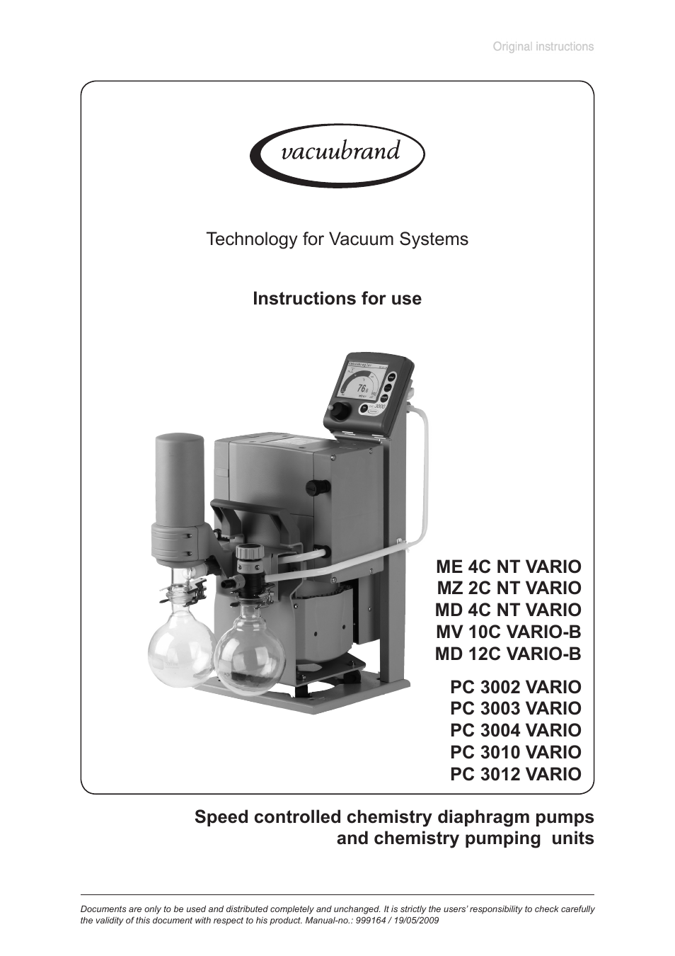 VACUUBRAND PC 3012 VARIO User Manual | 75 pages