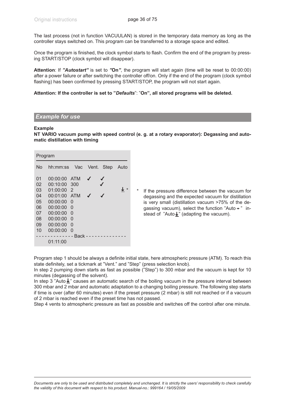 Example for use | VACUUBRAND PC 3012 VARIO User Manual | Page 36 / 75