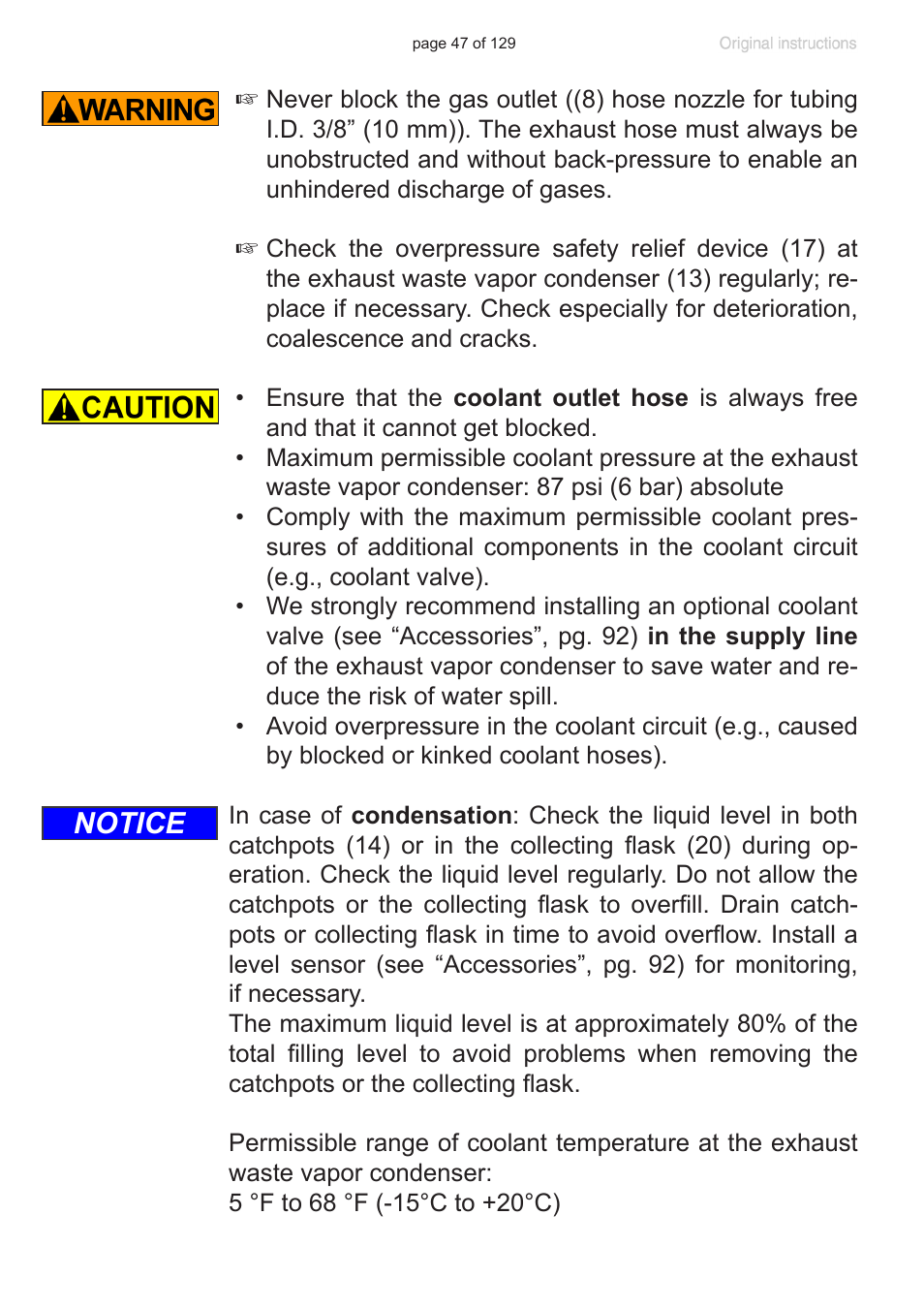 Notice | VACUUBRAND PC 3012 VARIO plastic housing User Manual | Page 47 / 129