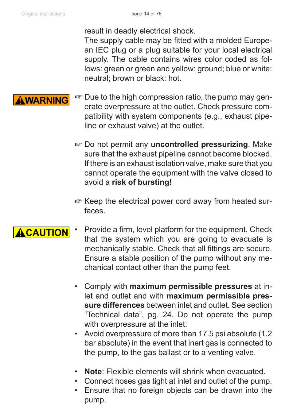 VACUUBRAND MZ 2C NT VARIO without controller (o.C.) User Manual | Page 14 / 76