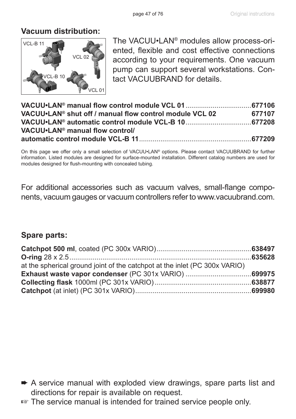 Vacuum distribution: the vacuu•lan | VACUUBRAND MZ 2C NT VARIO without controller (o.C.) User Manual | Page 47 / 76