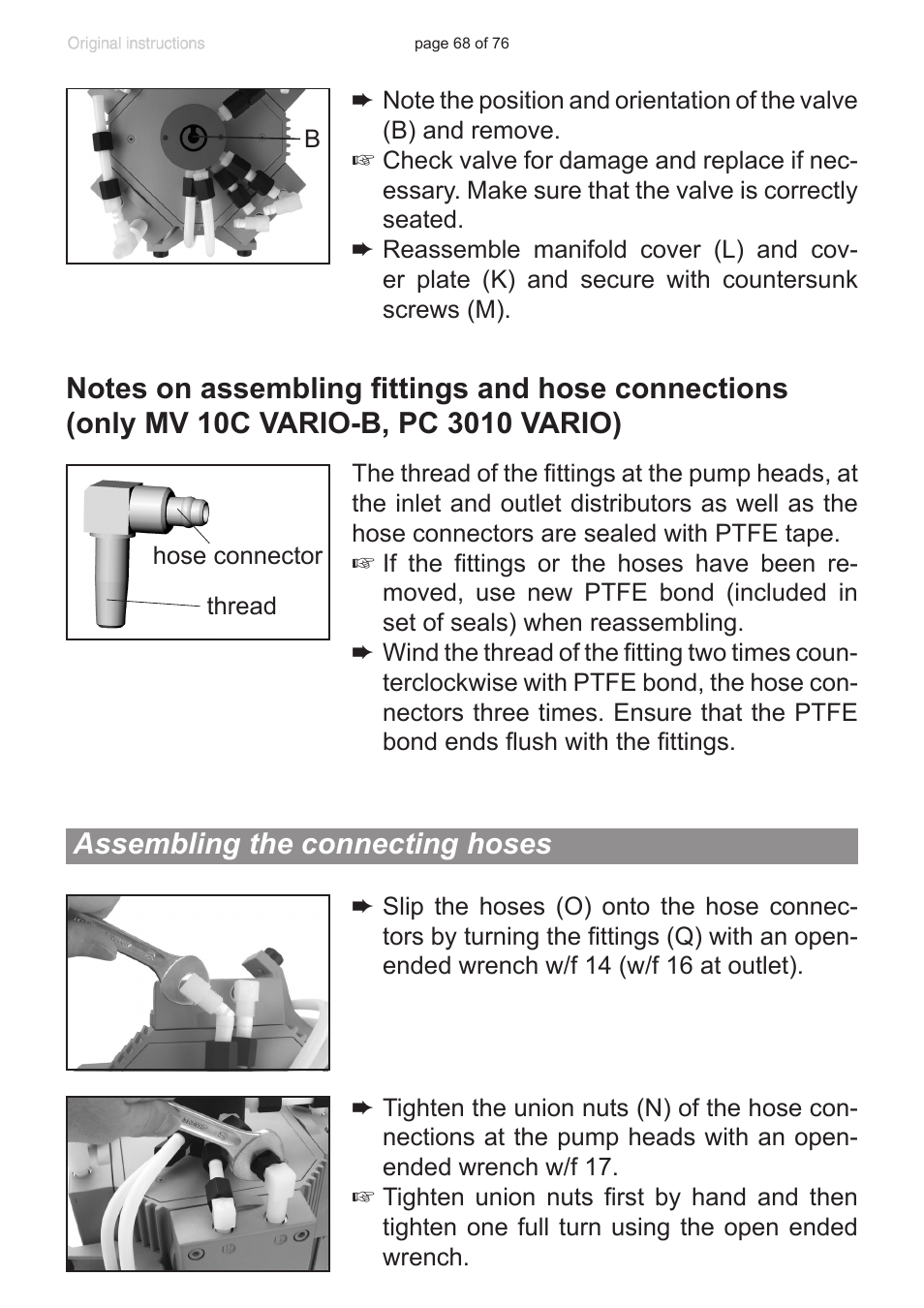 Assembling the connecting hoses | VACUUBRAND MZ 2C NT VARIO without controller (o.C.) User Manual | Page 68 / 76