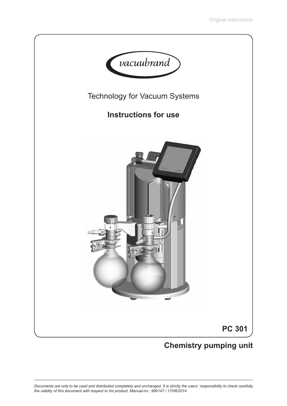 VACUUBRAND PC 301 User Manual | 40 pages