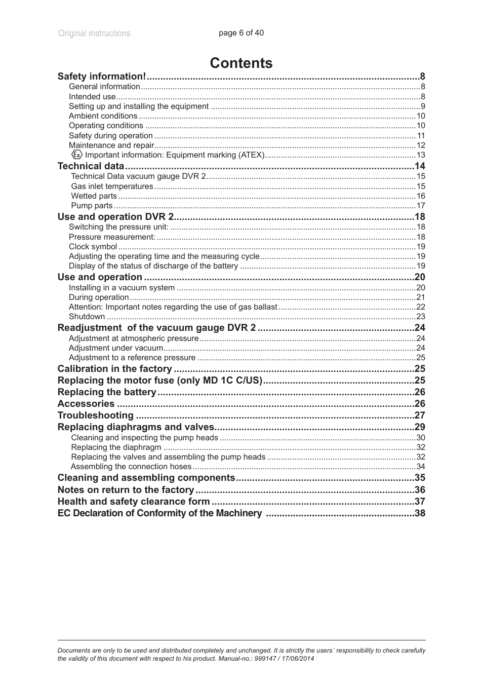 VACUUBRAND PC 301 User Manual | Page 6 / 40