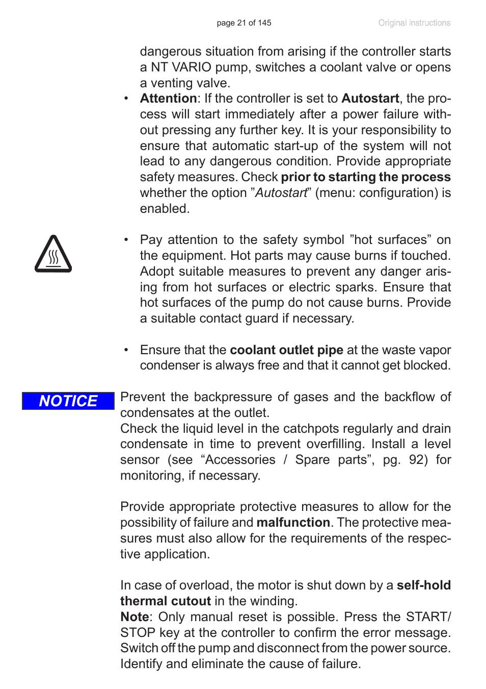 Notice | VACUUBRAND MV 10C NT VARIO User Manual | Page 21 / 145