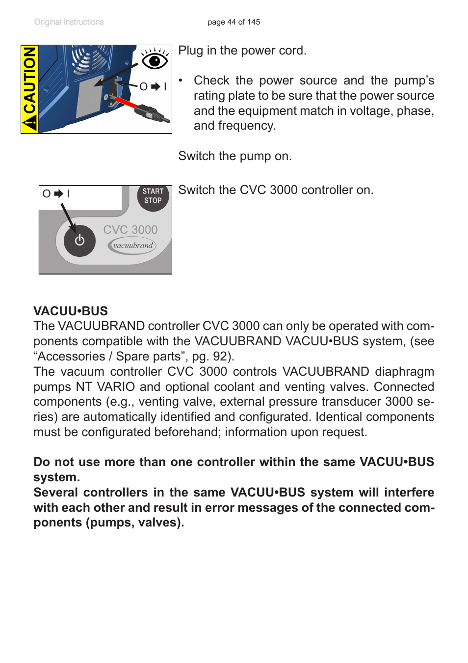 VACUUBRAND MV 10C NT VARIO User Manual | Page 44 / 145