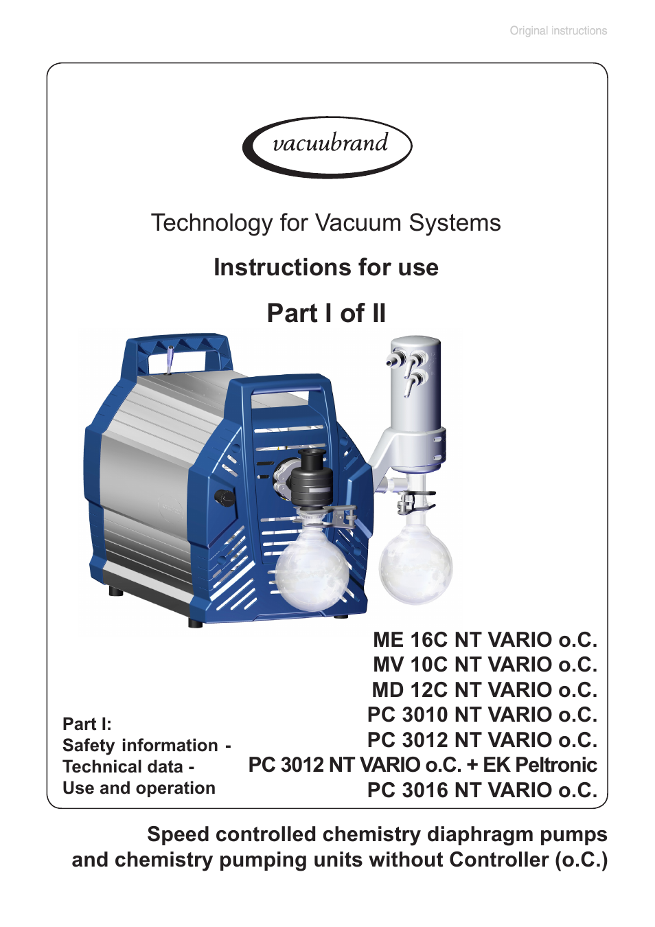 VACUUBRAND MV 10C NT VARIO o.C. User Manual | 97 pages