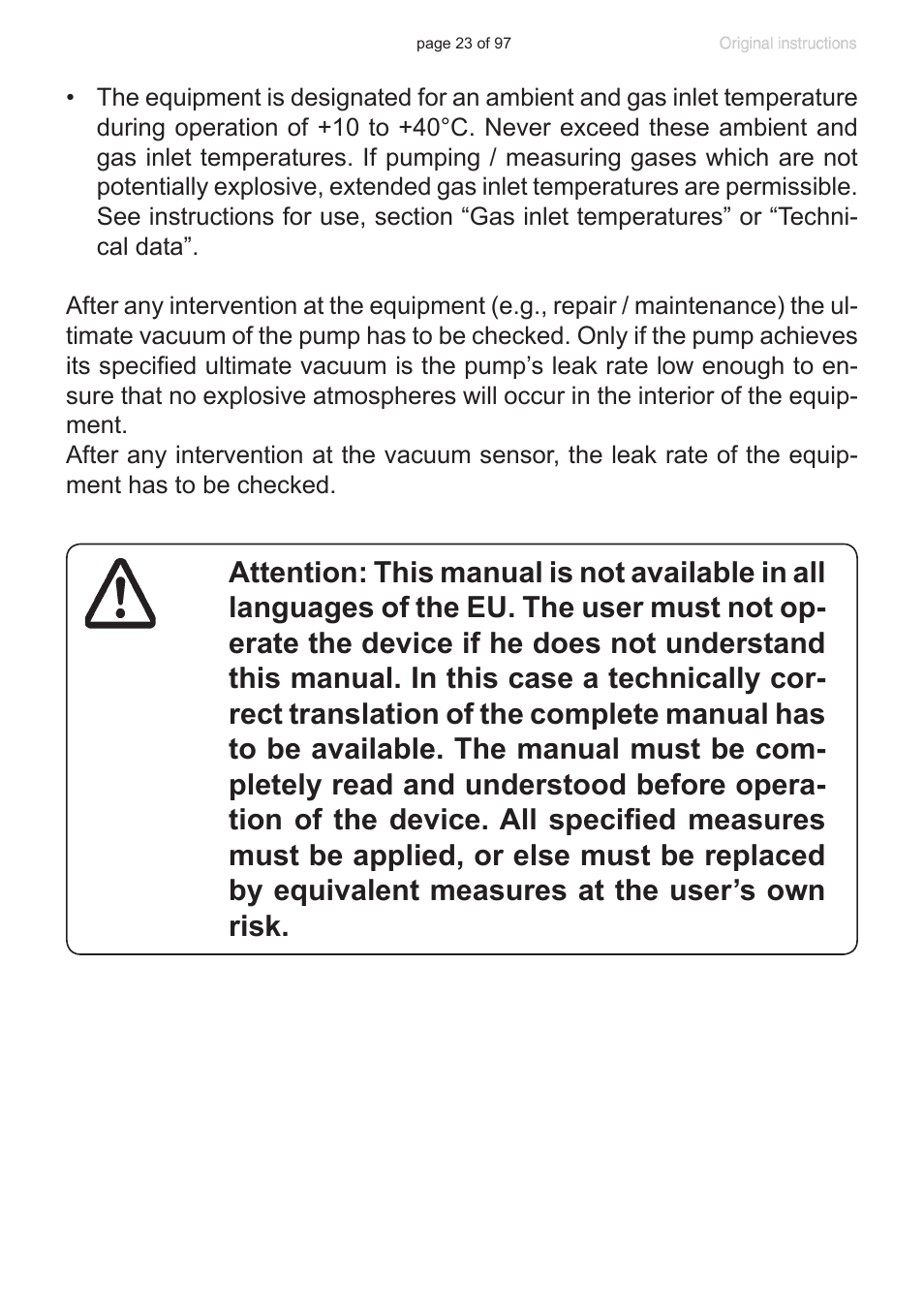 VACUUBRAND MV 10C NT VARIO o.C. User Manual | Page 23 / 97