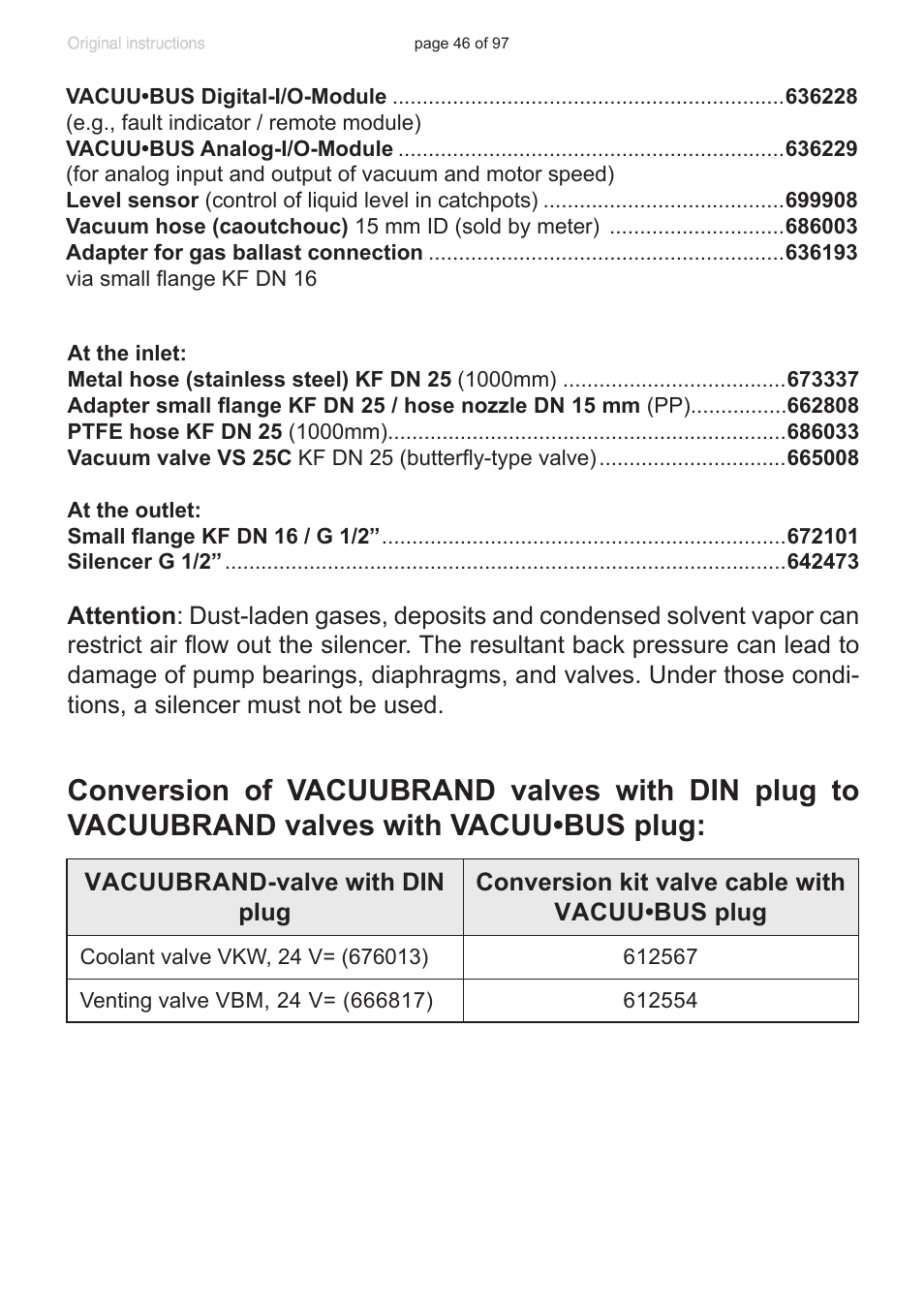 VACUUBRAND MV 10C NT VARIO o.C. User Manual | Page 46 / 97