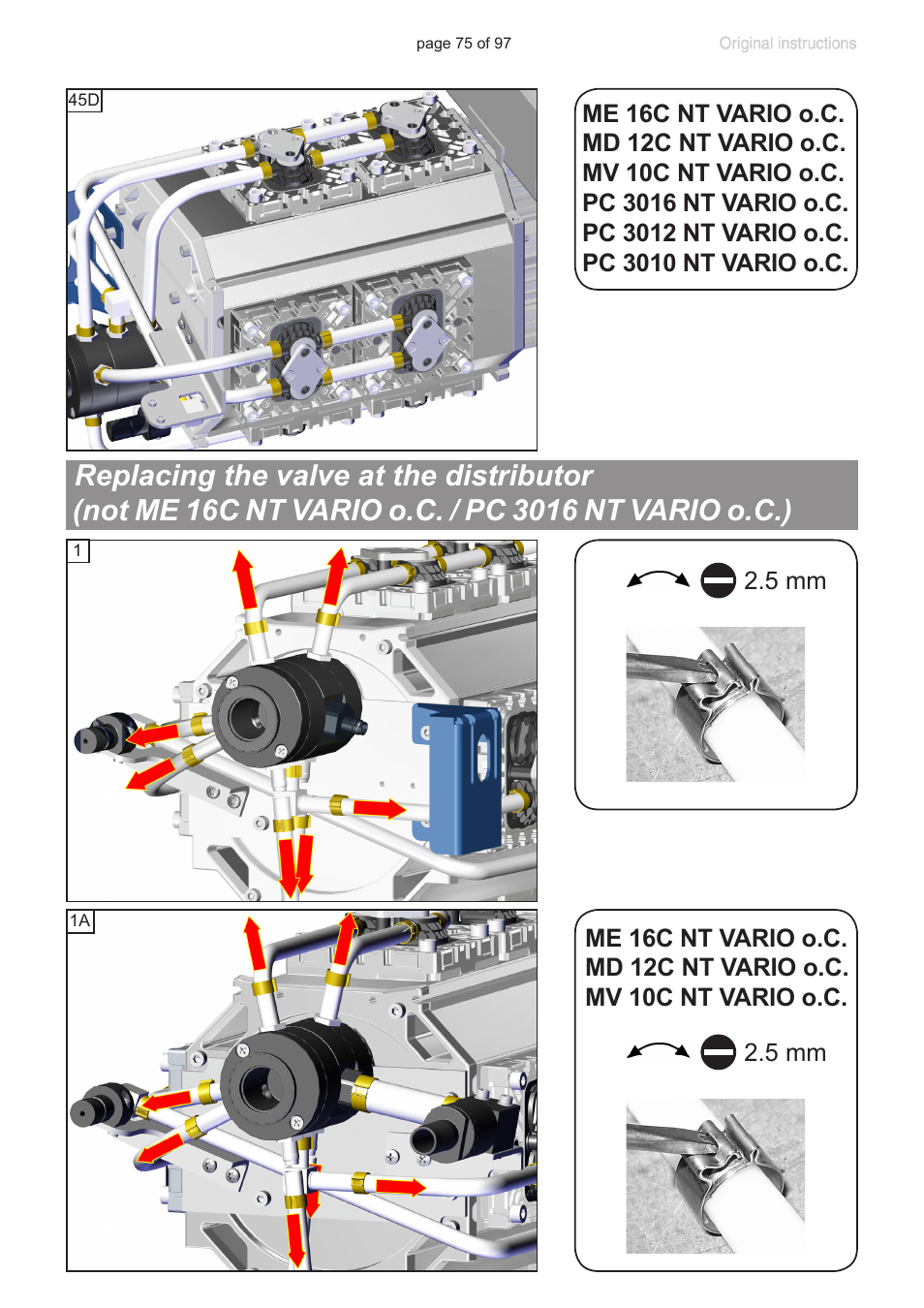 Replacing the valve at the distributor | VACUUBRAND MV 10C NT VARIO o.C. User Manual | Page 75 / 97