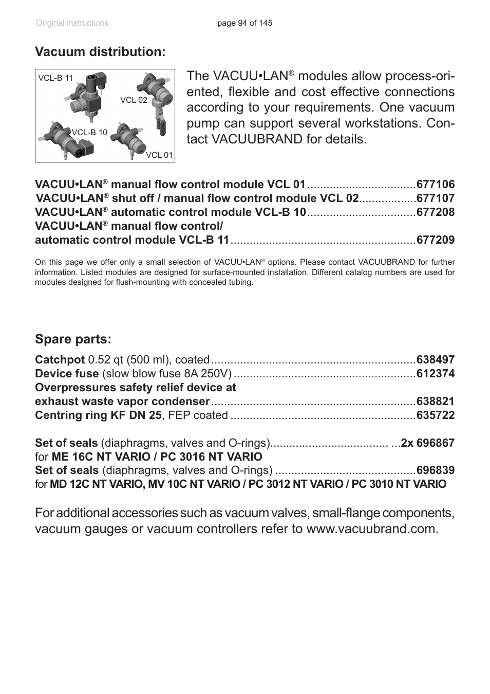 VACUUBRAND PC 3012 NT VARIO Duo User Manual | Page 100 / 151