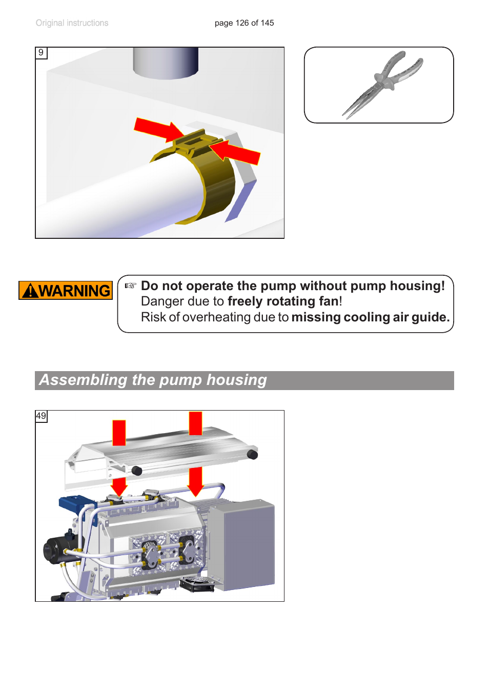 Assembling the pump housing | VACUUBRAND PC 3012 NT VARIO Duo User Manual | Page 132 / 151