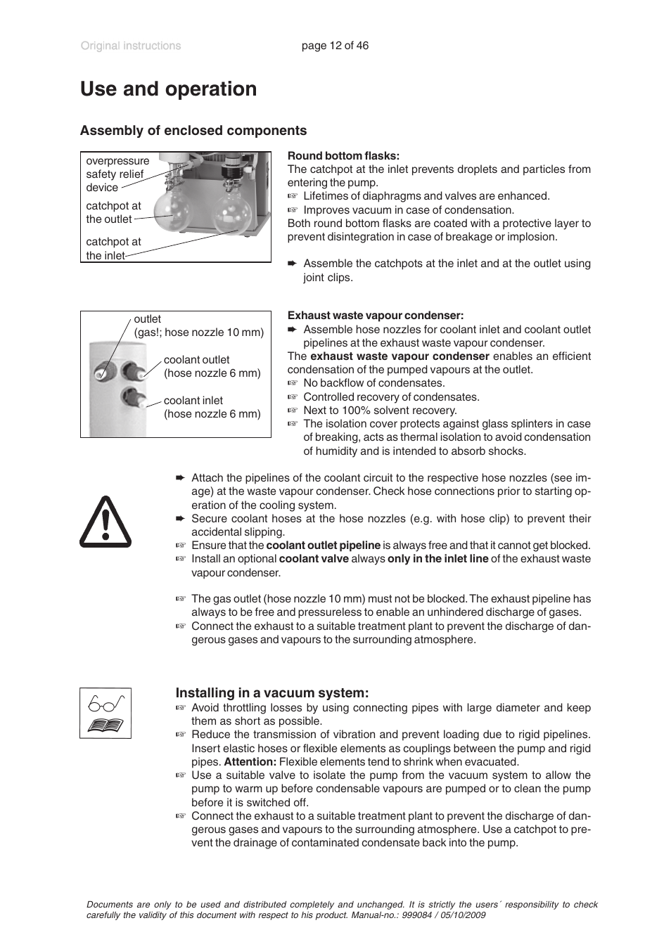 Use and operation | VACUUBRAND PC 600 LAN User Manual | Page 12 / 46