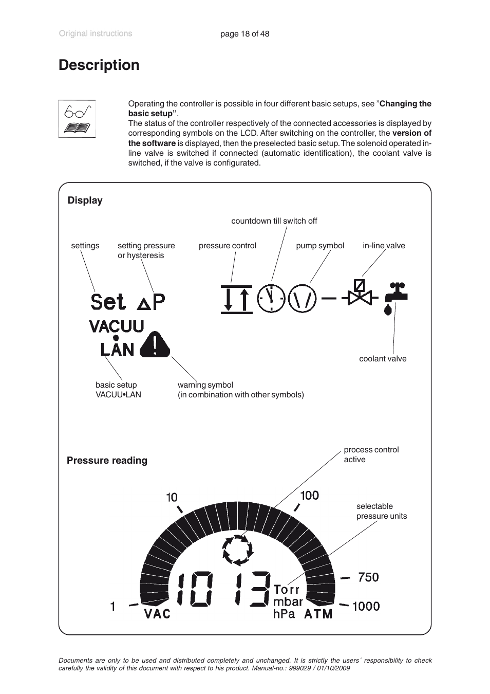 Description | VACUUBRAND PC 620 User Manual | Page 18 / 48