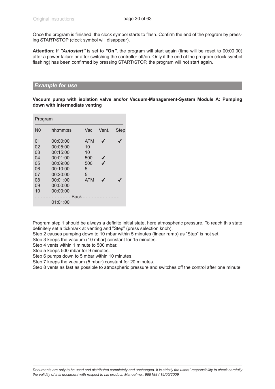 Example for use | VACUUBRAND PC 620 NT User Manual | Page 30 / 63