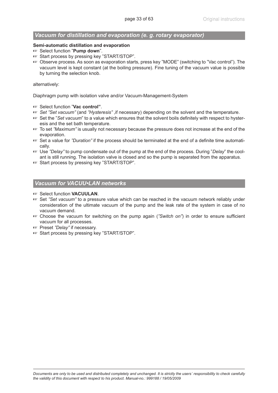 Vacuum for vacuu•lan networks | VACUUBRAND PC 620 NT User Manual | Page 33 / 63