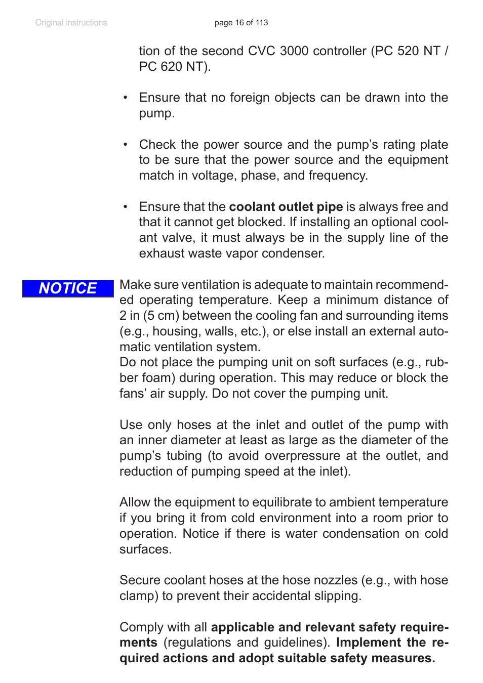 Notice | VACUUBRAND PC 620 NT plastic housing User Manual | Page 16 / 113