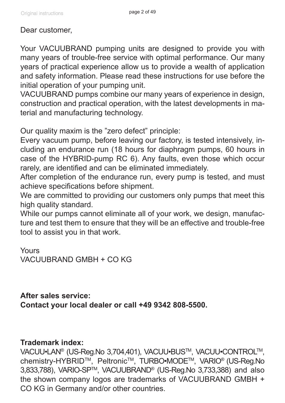 VACUUBRAND PC 8 m. RC 6 User Manual | Page 2 / 49
